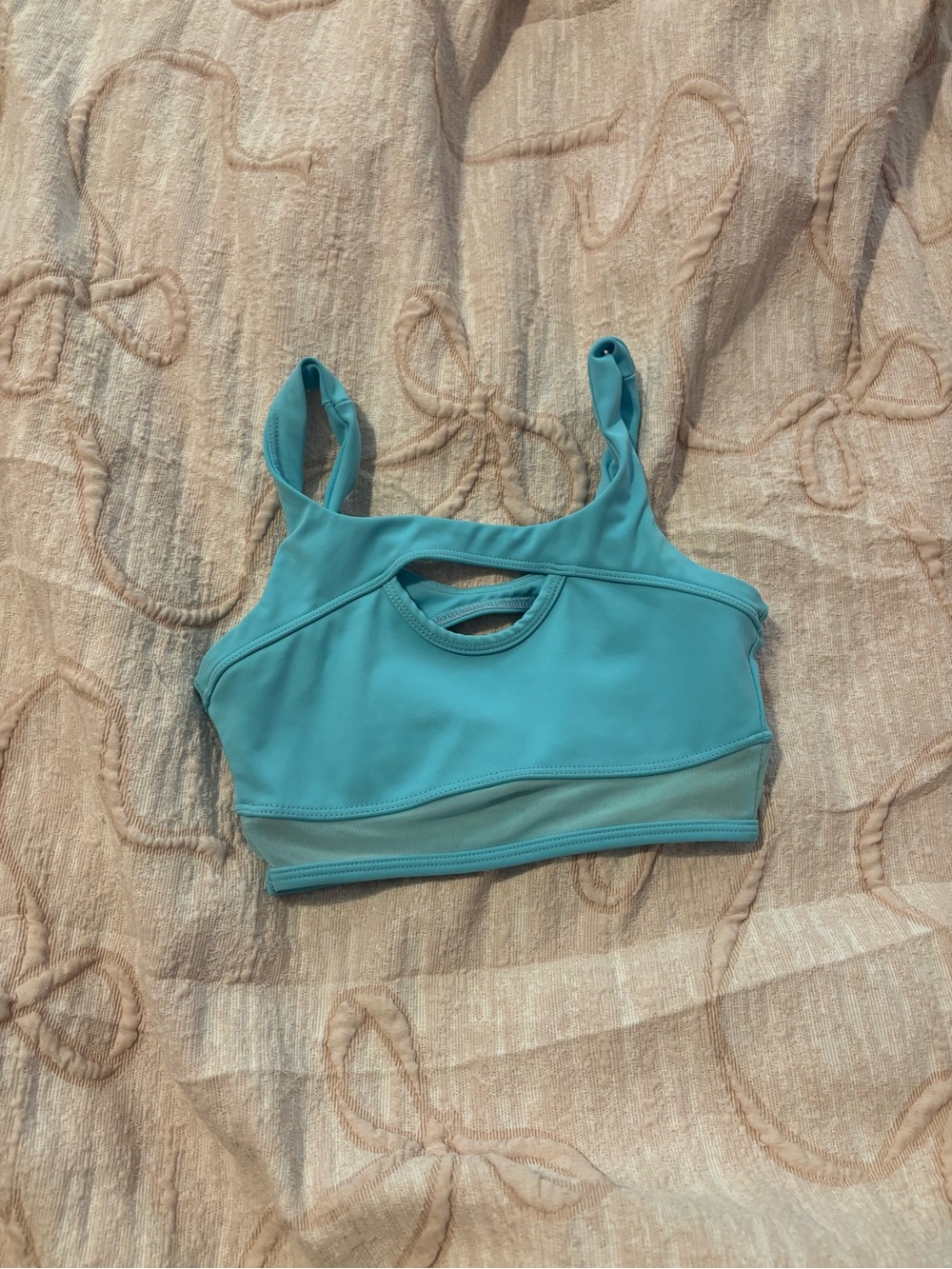 Teal Cutout Sports Bra for Women five the label